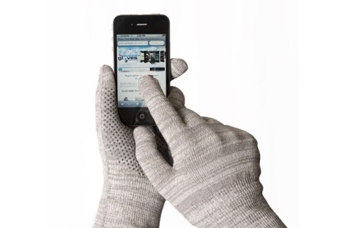Glider Gloves Touch Handschuhe Urban Style - Leichte, komfortable Handschuhe zur Bedienung von Touchscreens mit Anti-Slip Grip, 10-Finger tauglich - Grösse L - Grau