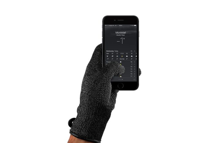 Mujjo Single Layerd Touchscreen Gloves - Warme und angenehme Premium-Handschuhe mit Lederrand zur Bedienung von Touchscreens, 10-Finger tauglich - GrÃ¶sse S - Schwarz
